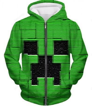 Minecraft Night Creeper Mob Zip Up Hoodie