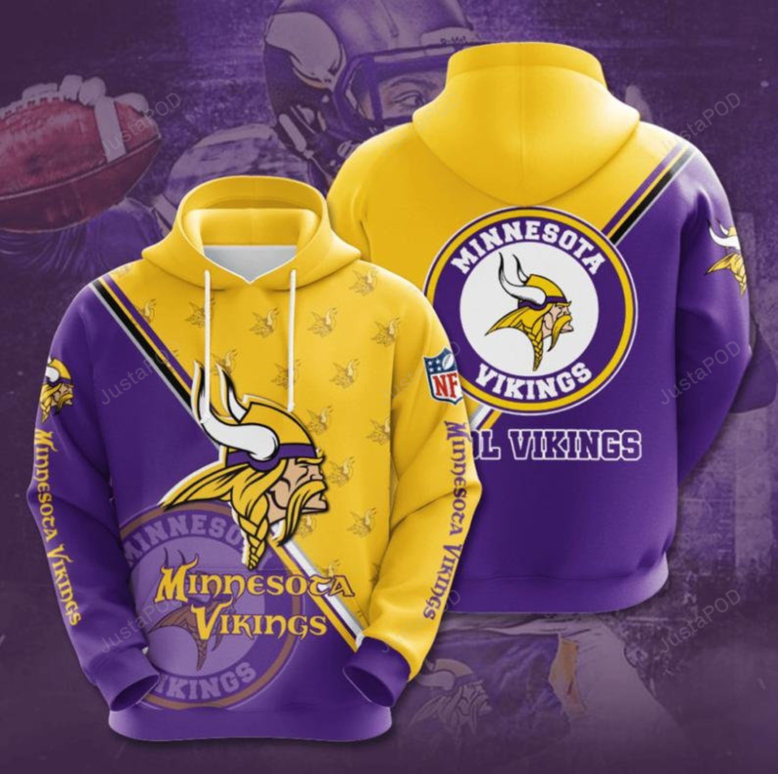 Minnesota Vikings 3d All Over Print Hoodie Zip-up Hoodie-trungten-nqda1