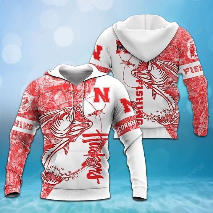 Nebraska Huskers Ncaa For Huskers Fan Fishing Lover 3d Hoodie