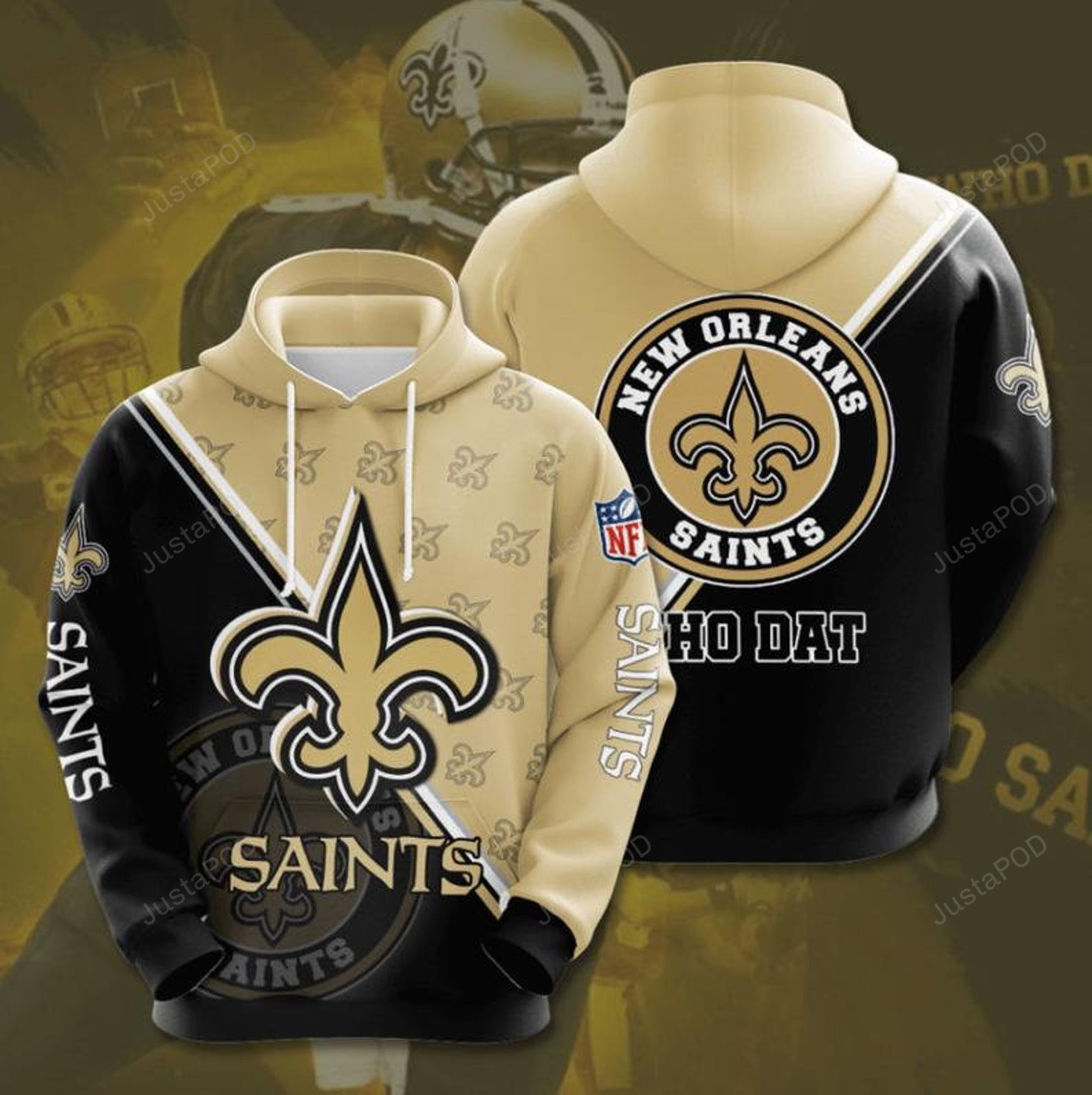 New Orleans Saints Logo 3d All Over Print Hoodie Zip-up Hoodie-trungten-bazrs