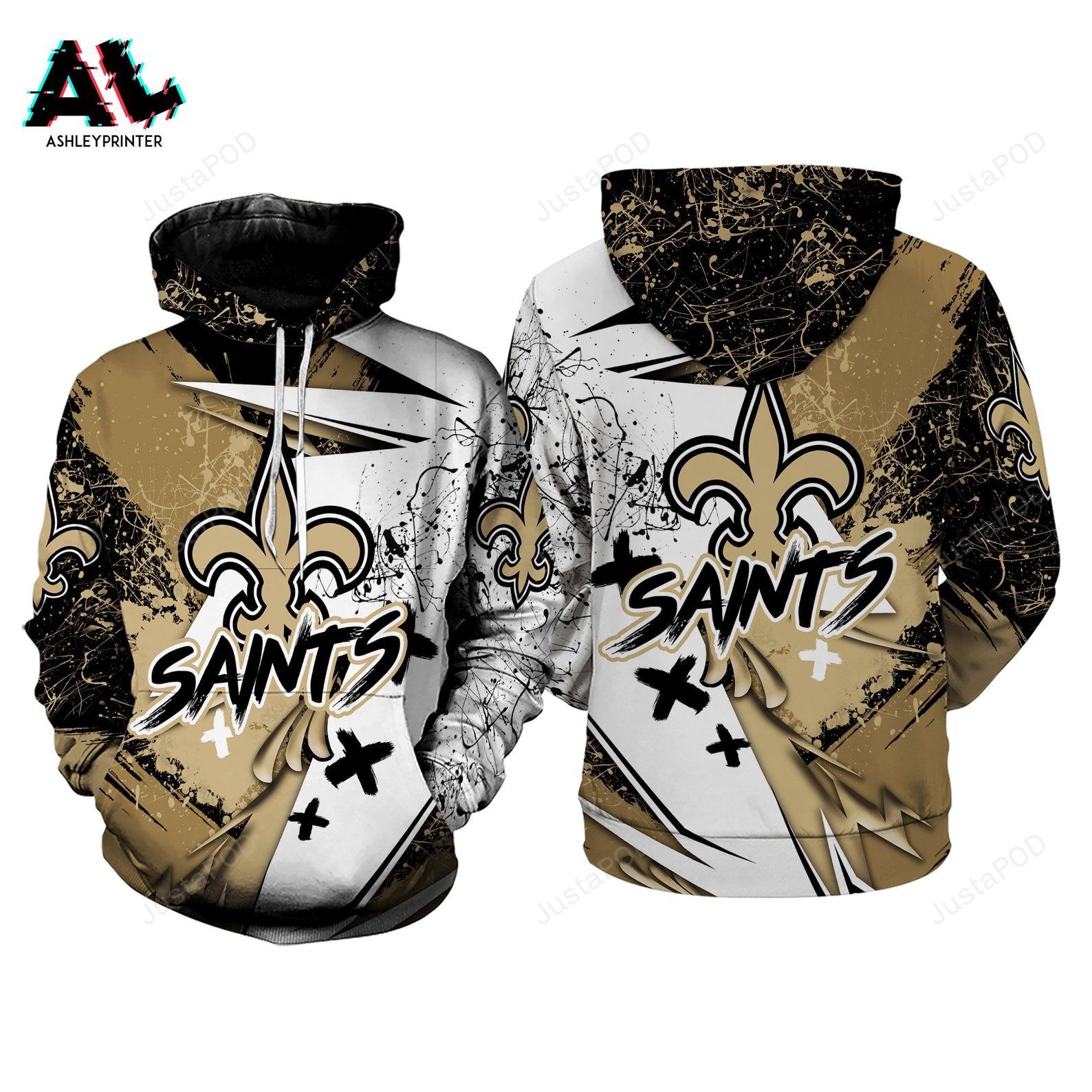 New Orleans Saints Logo 3d All Over Print Hoodie Zip-up Hoodie-trungten-ipvyz