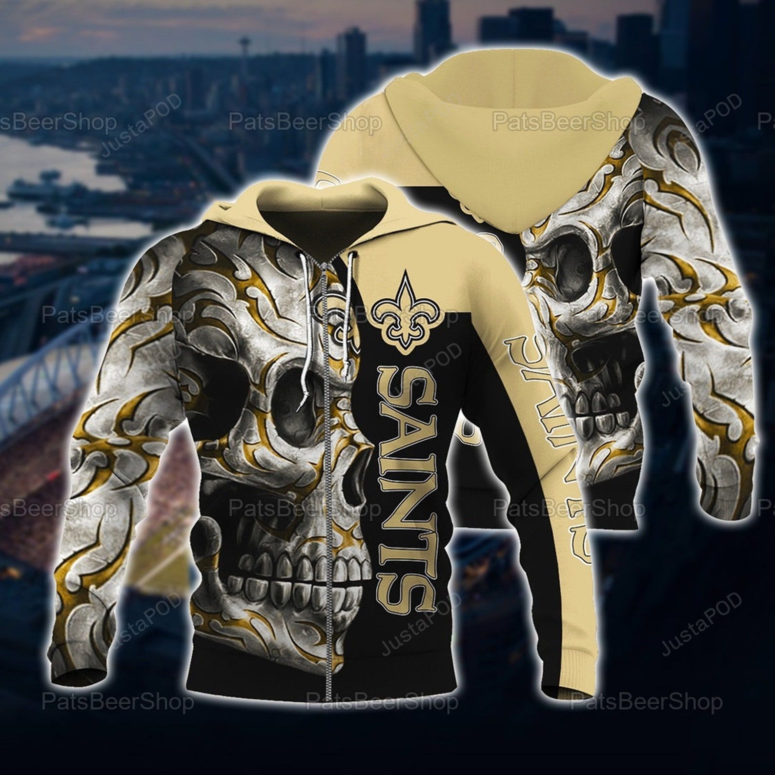 New Orleans Saints Nfl 3d All Over Printed Hoodie Zip- Up Hoodie-trungten-e8y5f