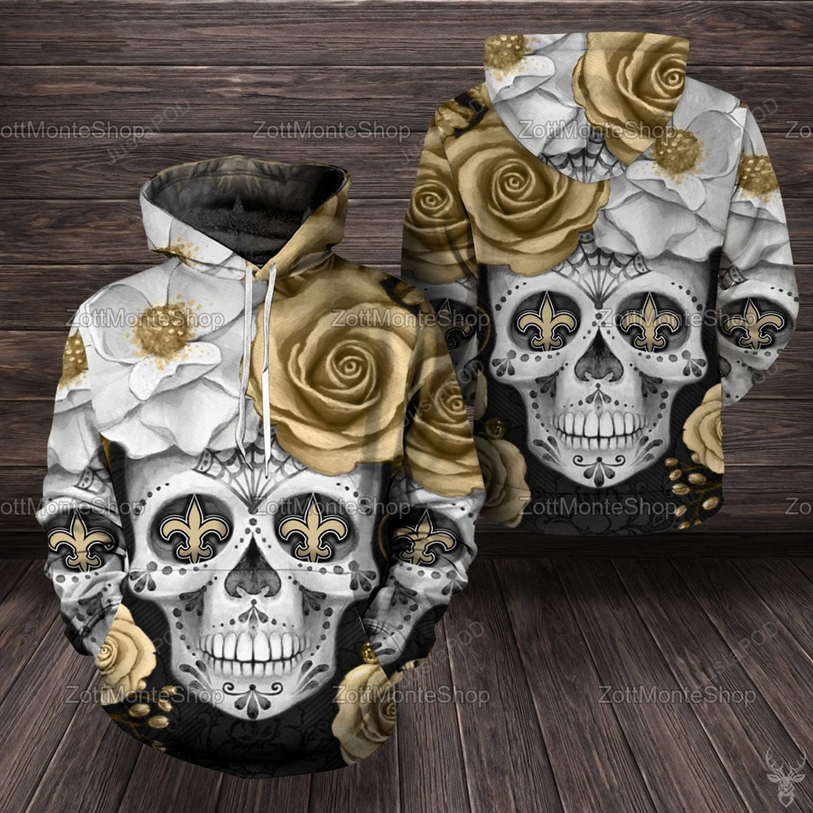 New Orleans Saints Nfl 3d All Over Printed Hoodie Zip- Up Hoodie