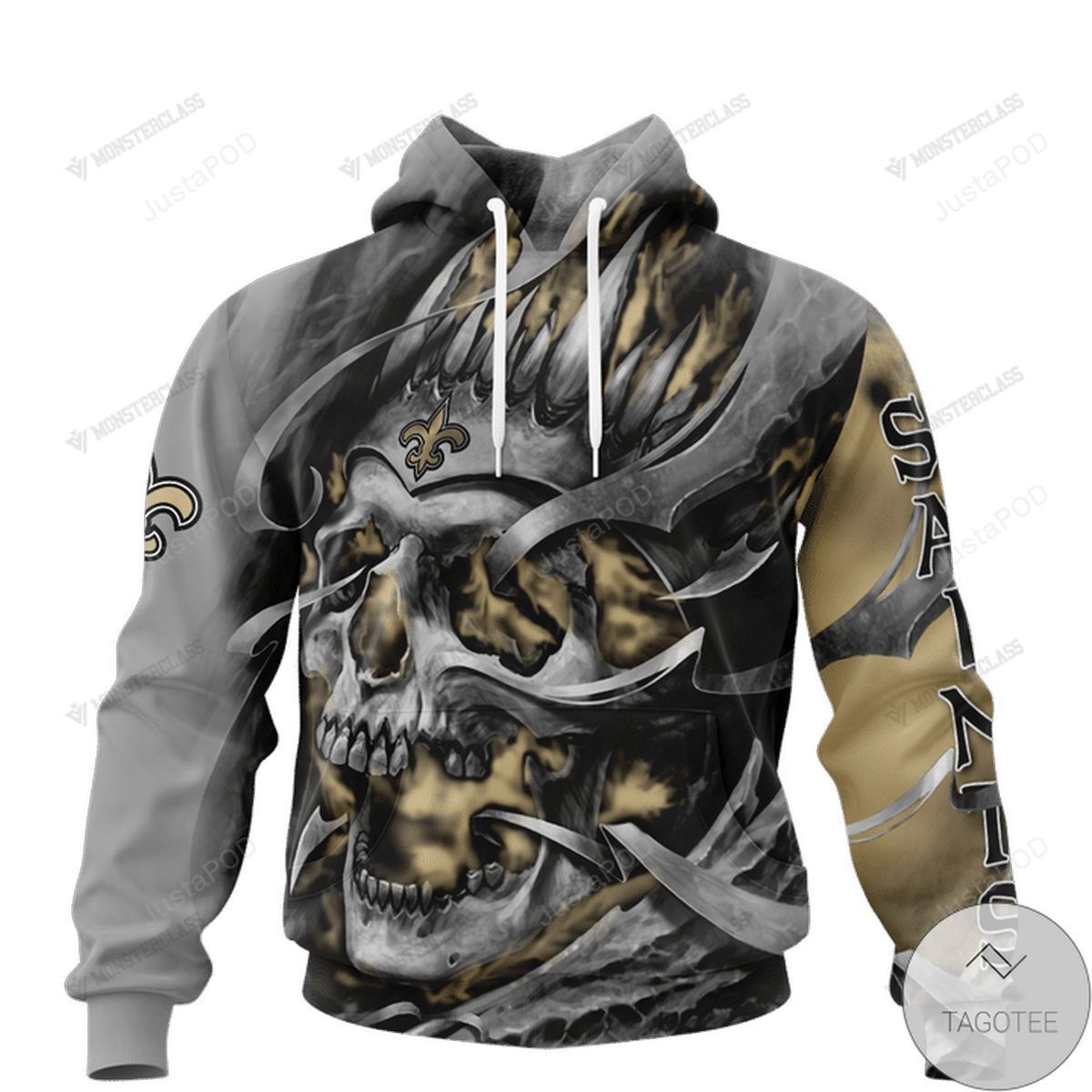 New Orleans Saints Skull 3d All Over Print Hoodie Zip-up Hoodie