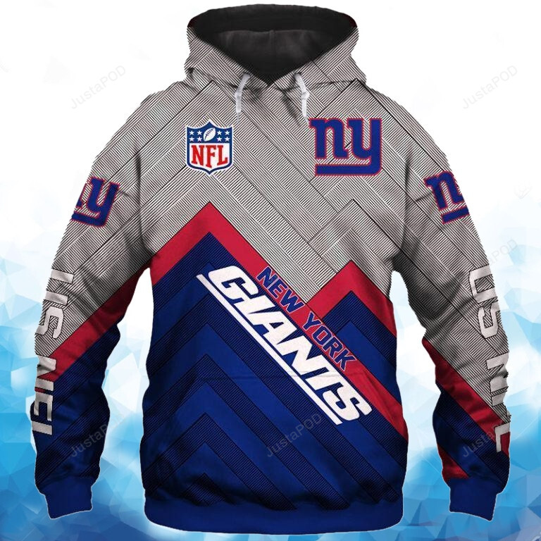 New York Giants 3d All Over Print Hoodie Zip-up Hoodie-trungten-cwb4y