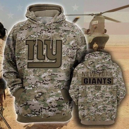 New York Giants Camo Pullover And Zippered Hoodies Custom 3d Graphic Printed 3d Hoodie For Men For Women