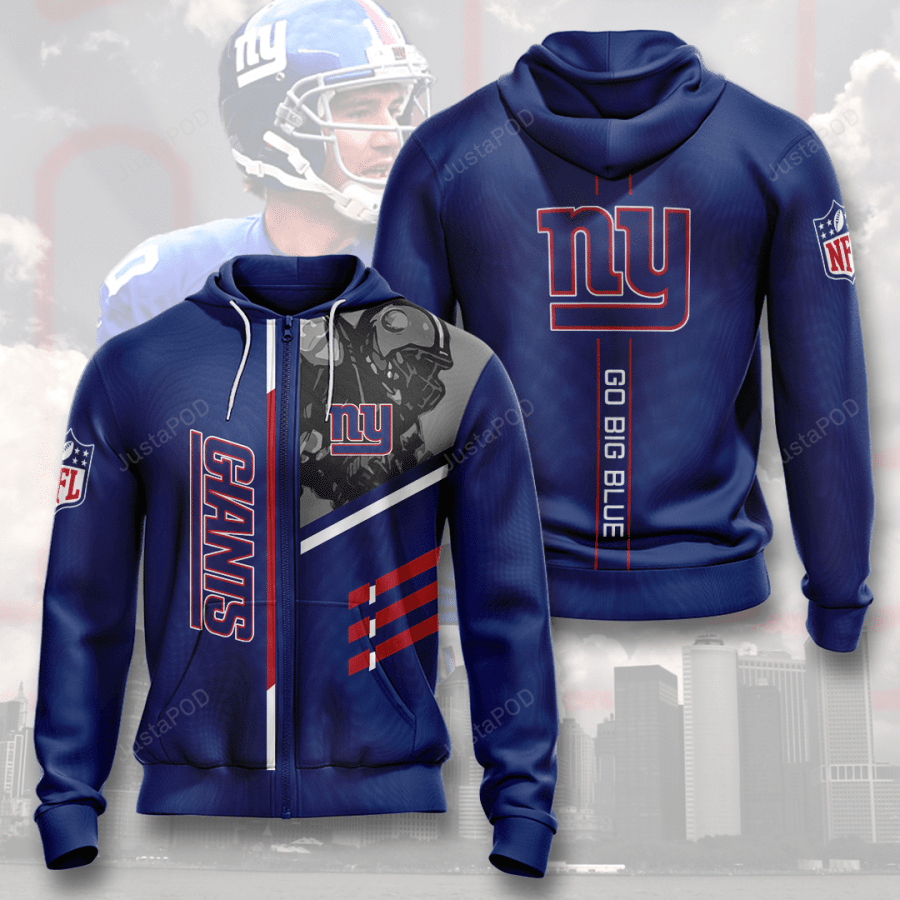 New York Giants Men And Women 3d Zip Hoodie New York Giants 3d Shirt