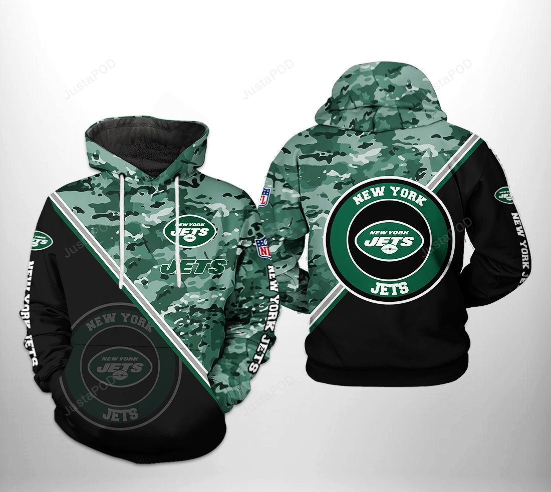 New York Jets Nfl Camo Team 3d All Over Print Hoodie Zip-up Hoodie