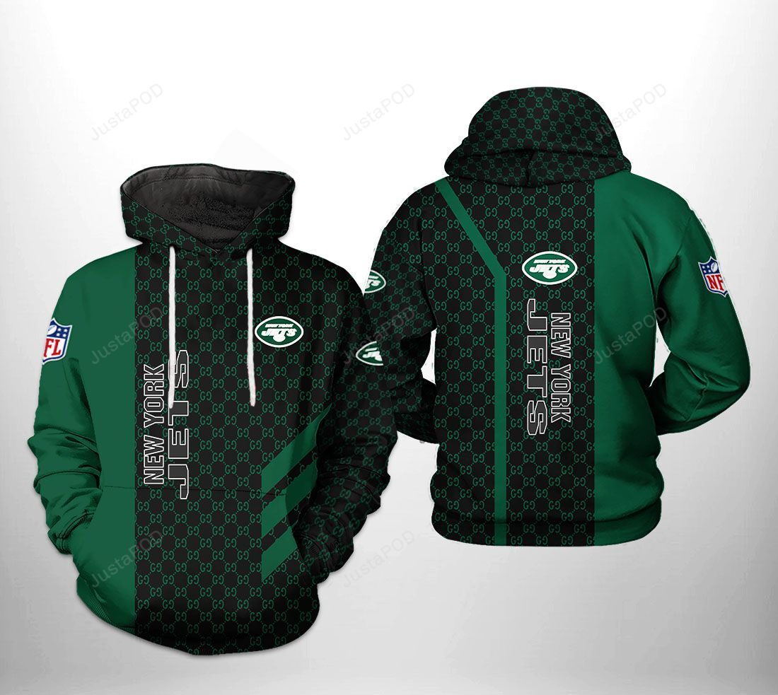 New York Jets Nfl Team Pattern Mix 3d All Over Print Hoodie Zip-up Hoodie