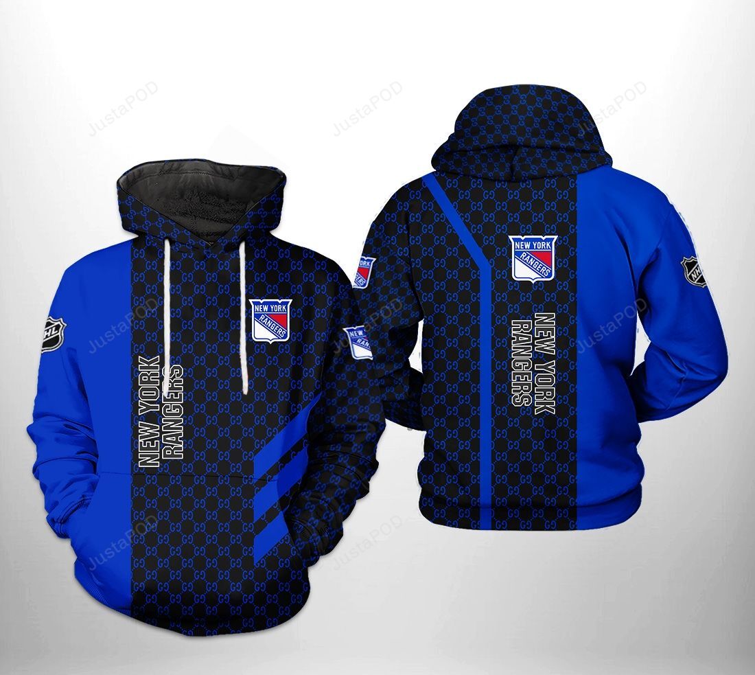 New York Rangers Nhl 3d All Over Print Hoodie Zip-up Hoodie