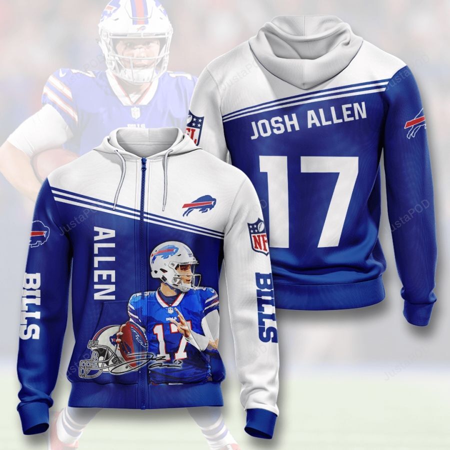 Nfl Buffalo Bills Josh Allen 3d All Over Print Hoodie Zip-up Hoodie