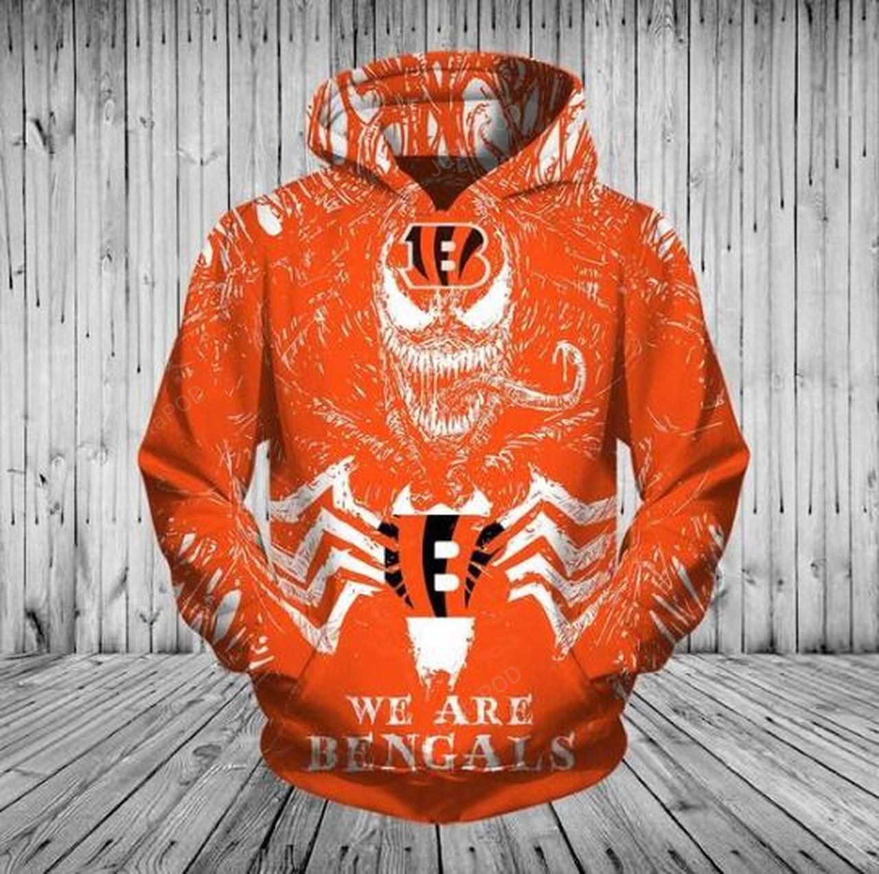 Nfl Cincinnati Bengals Venom Skull We Are Bengals Men And Women 3d Hoodie Zip Hoodie Cincinnati Bengals 3d Shirt