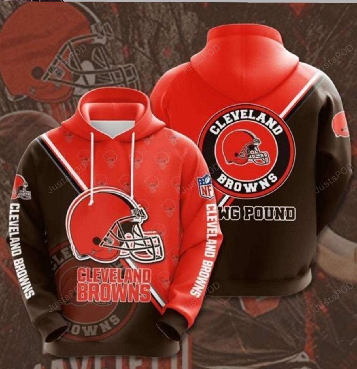 Nfl Cleveland Browns 3d All Over Print Hoodie Zip-up Hoodie