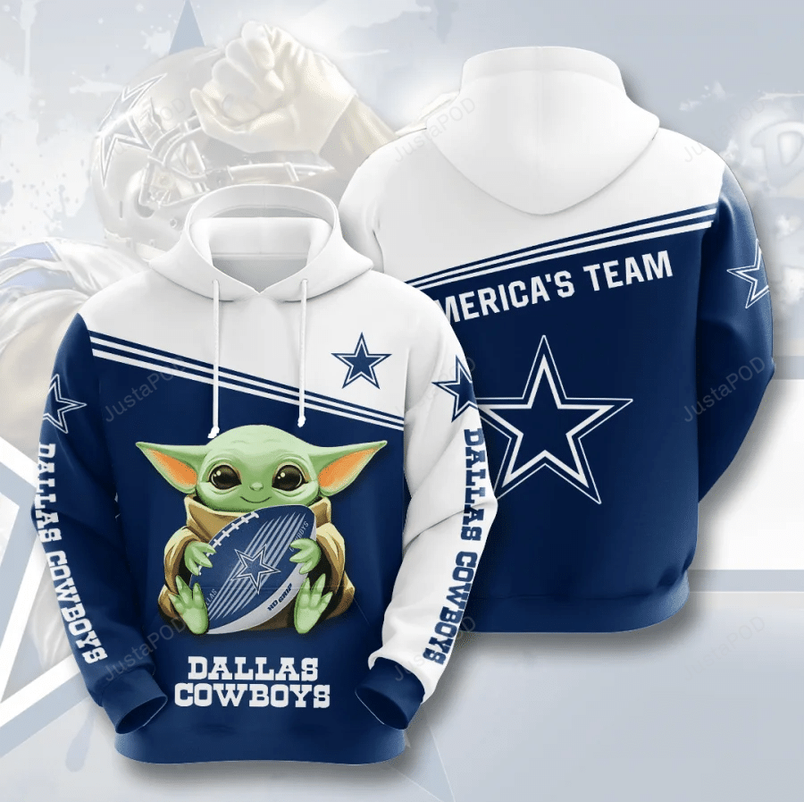 Nfl Dallas Cowboys Baby Yoda 3d Hoodies