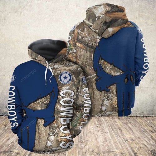 Nfl Dallas Cowboys Realtree Camo Skull Men And Women 3d Full Printing Hoodie Ziphoodie Nfl Dallas Cowboys 3d Full Printing Shirt