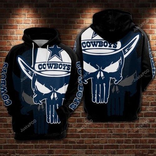 Nfl Dallas Cowboys Skull 3d All Over Print Hoodie Zip-up Hoodie-trungten-y51r6