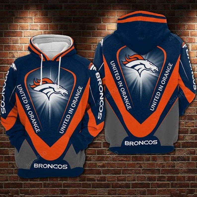 Nfl Denver Broncos 3d All Over Print Hoodie Zip-up Hoodie