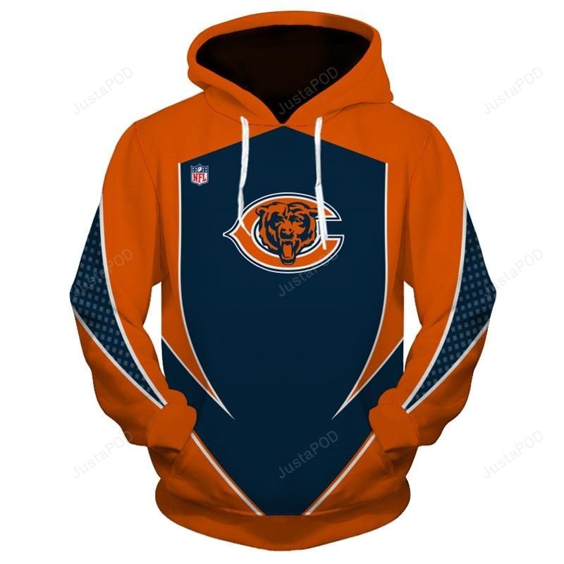 Nfl Football Chicago Bears 3d All Over Print Hoodie Zip-up Hoodie