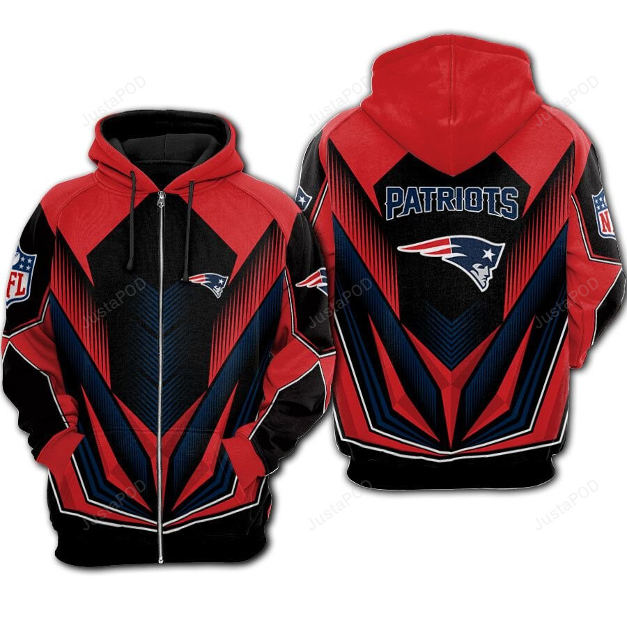 Nfl New England Patriots Zippered Hoodie