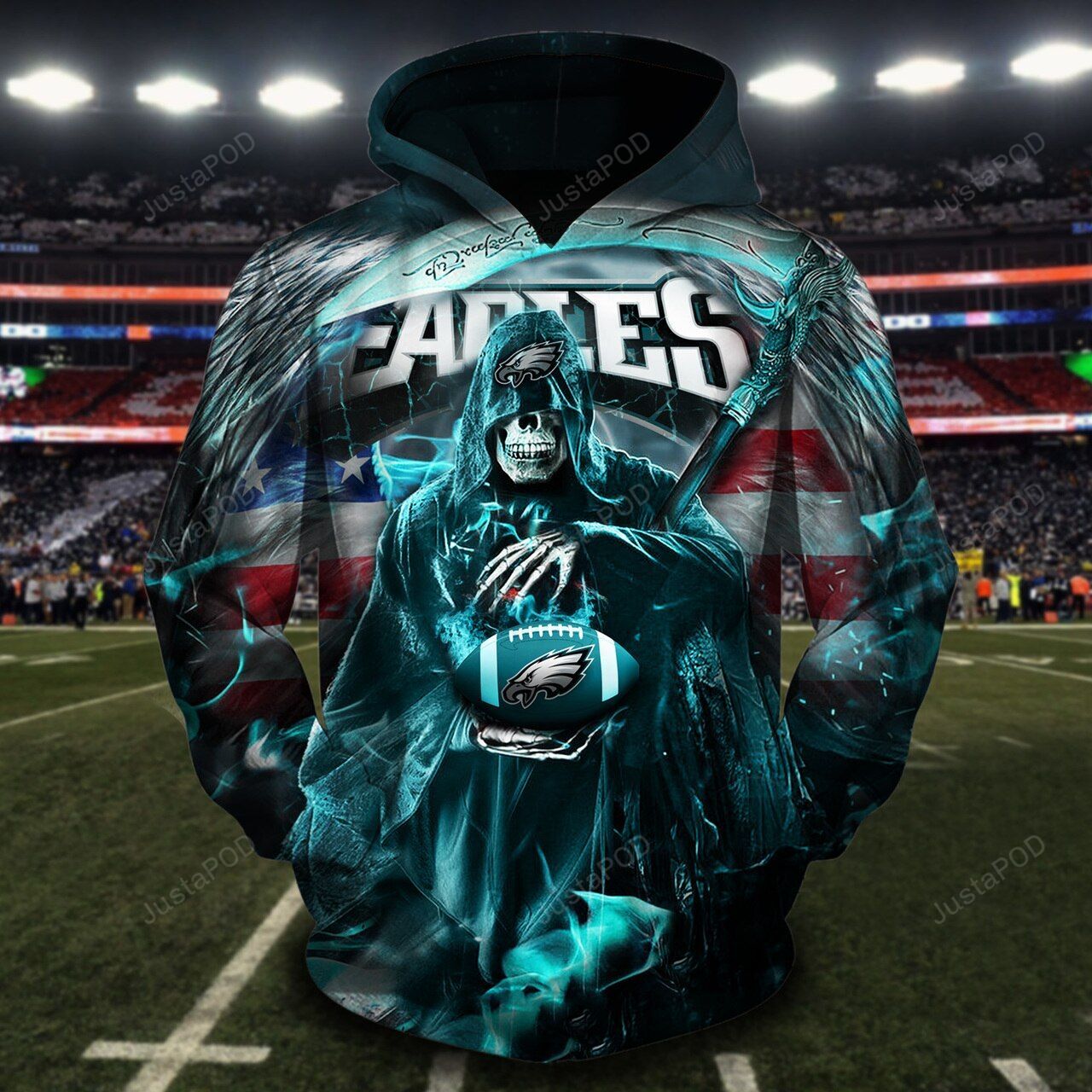 Nfl Philadelphia Eagles Grimm Reaper And Sudden Death Men And Women 3d Hoodie Zip Hoodie Nfl Philadelphia Eagles 3d Shirt Custom Hoodie Shirt 2020