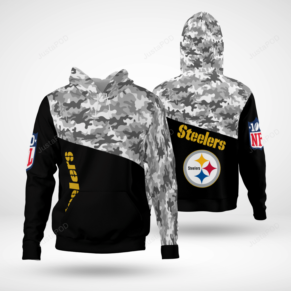 Nfl Pittsburgh Steelers 3d All Over Print Hoodie Zip-up Hoodie