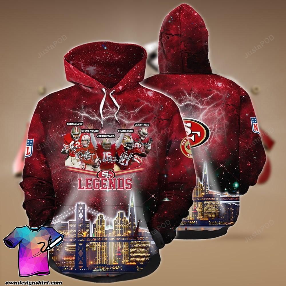 Nfl San Francisco 49ers Legends 3d All Over Print Hoodie Zip-up Hoodie