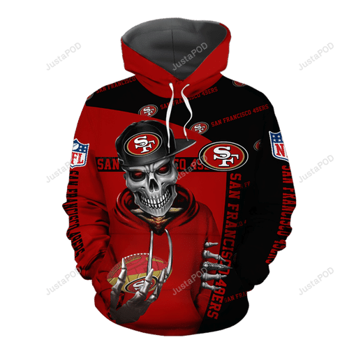 Nfl San Francisco 49ers Skeleton 3d All Over Print Hoodie Zip-up Hoodie