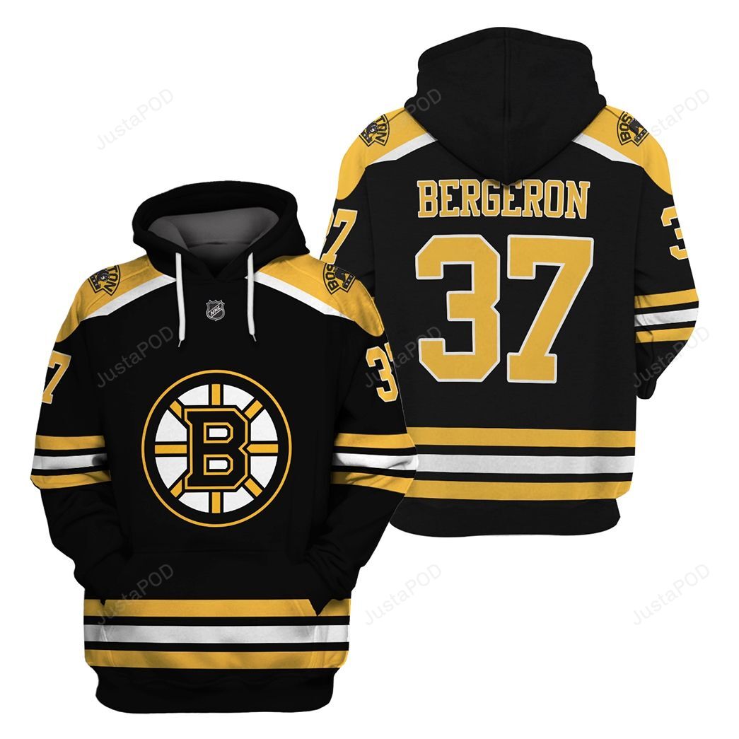 Nhl Boston Bruins Patrice Bergeron 37 For Fans 3d All Over Print Hoodie Zip-up Hoodie