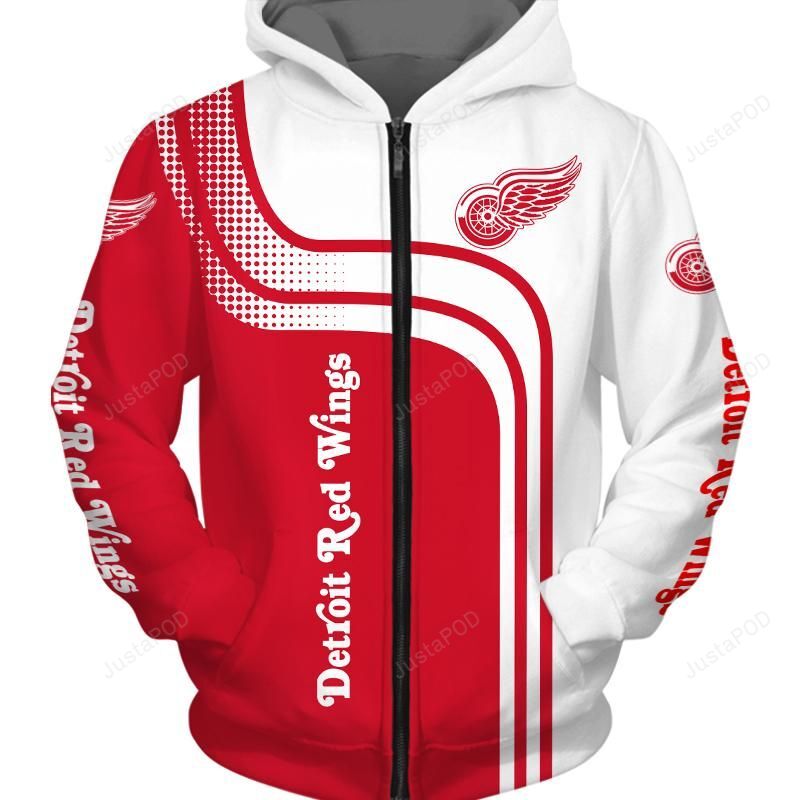 Nhl Detroit Red Wings 3d All Over Print Hoodie Zip-up Hoodie