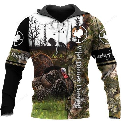 Nice Wild Turkey Hunting Camo 3d Hoodie