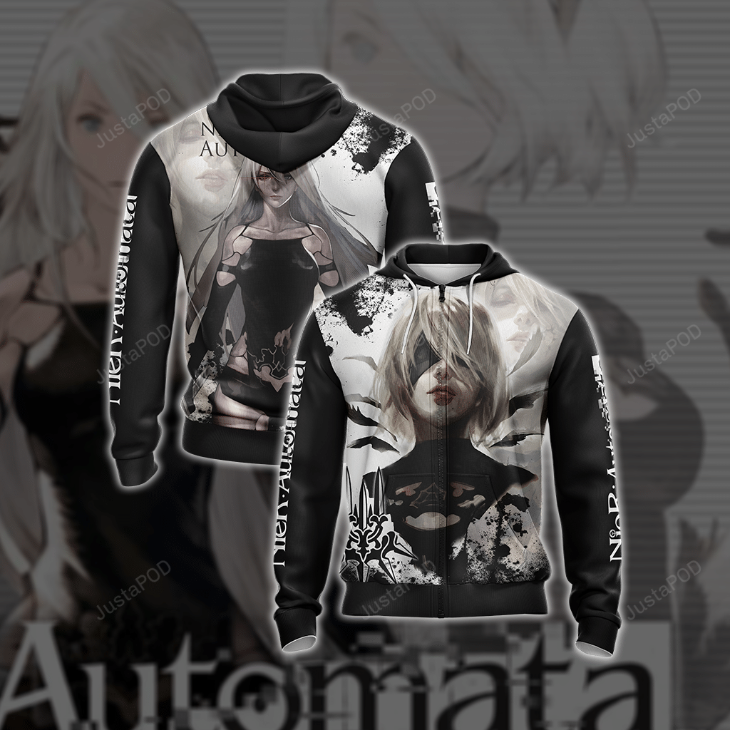 Nier Automata 3d All Over Print Hoodie Zip-up Hoodie