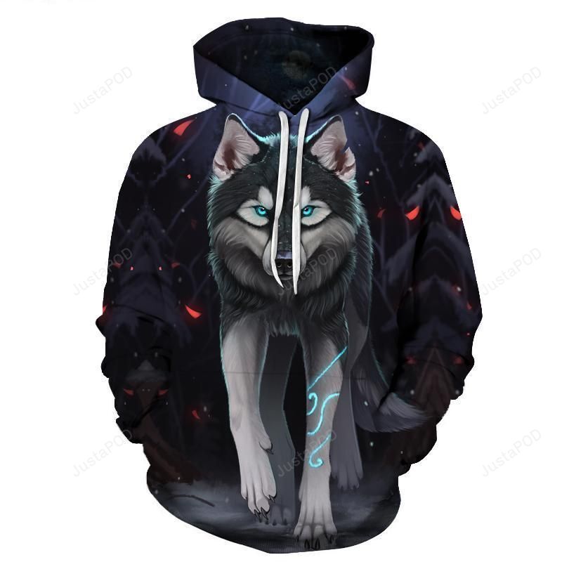 Night Wolf 3d All Over Print Hoodie Zip-up Hoodie