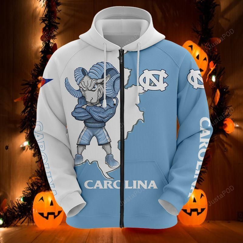 North Carolina Tar Heels 3d All Over Print Hoodie Zip-up Hoodie