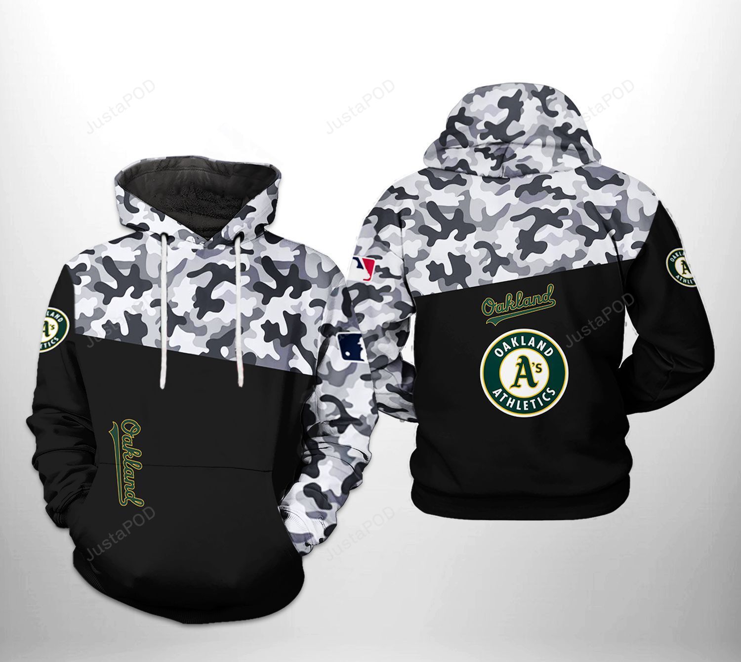 Oakland Athletics Mlb Camo Veteran 3d All Over Print Hoodie Zip-up Hoodie