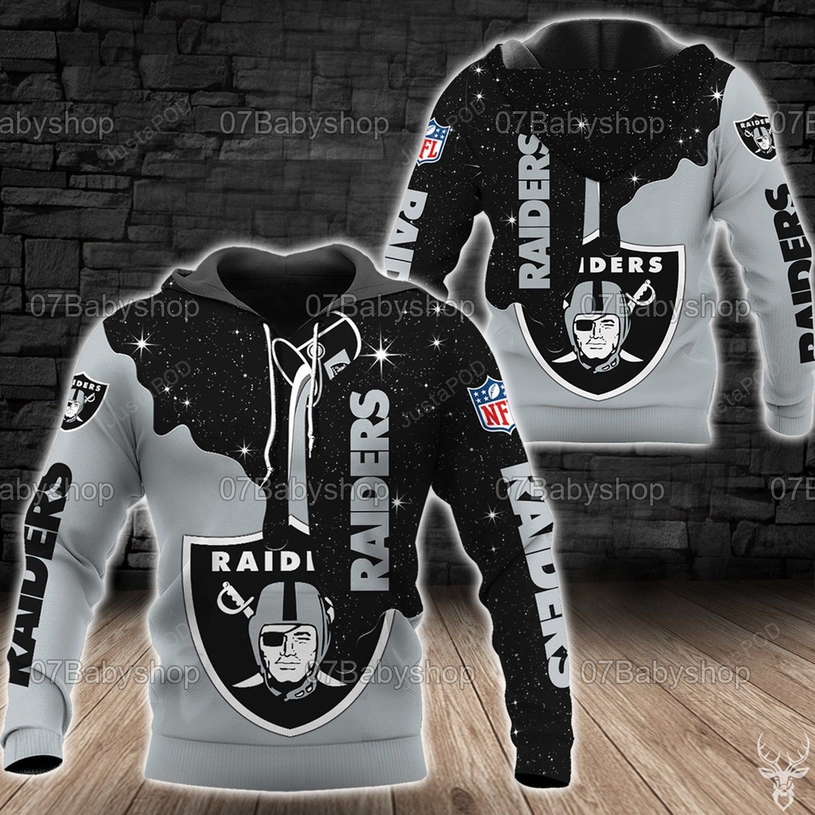 Oakland Raiders 3d All Over Print Hoodie Zip-up Hoodie-trungten-14md4