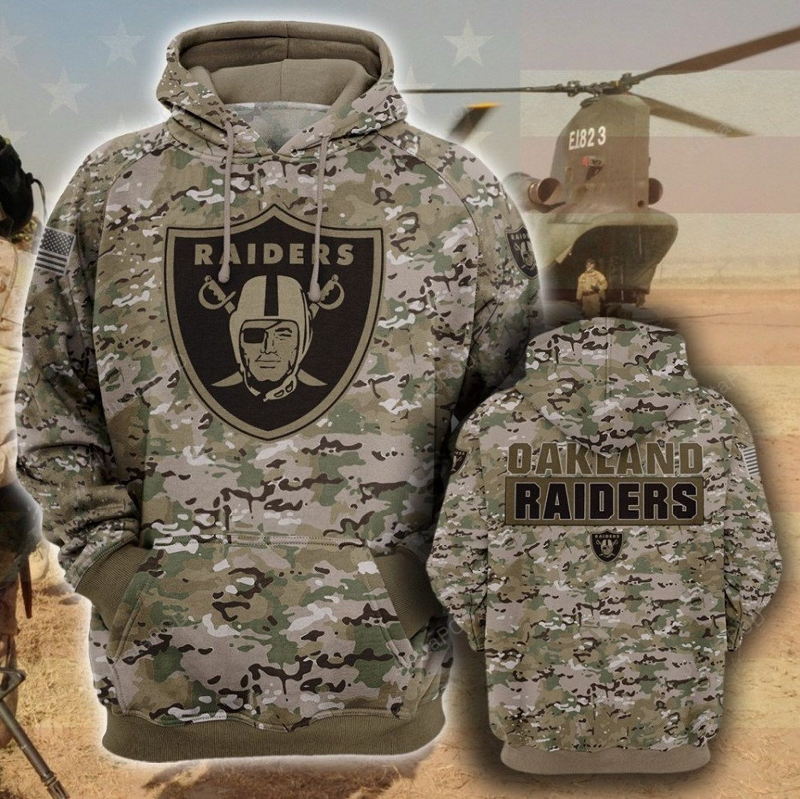 Oakland Raiders 3d All Over Print Hoodie Zip-up Hoodie-trungten-6w0jr