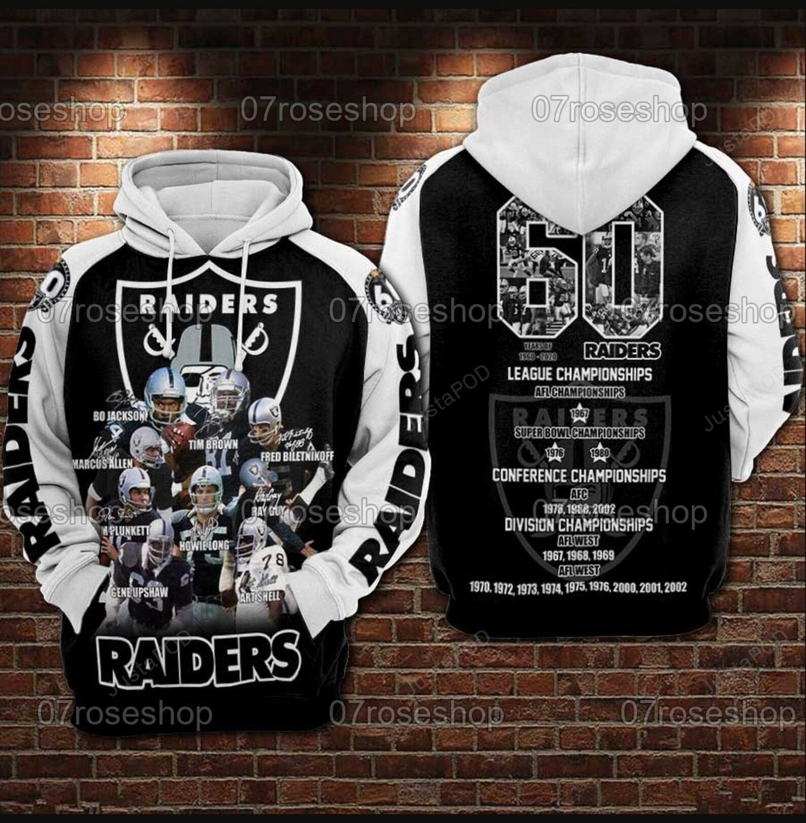 Oakland Raiders 3d All Over Print Hoodie Zip-up Hoodie-trungten-75krq