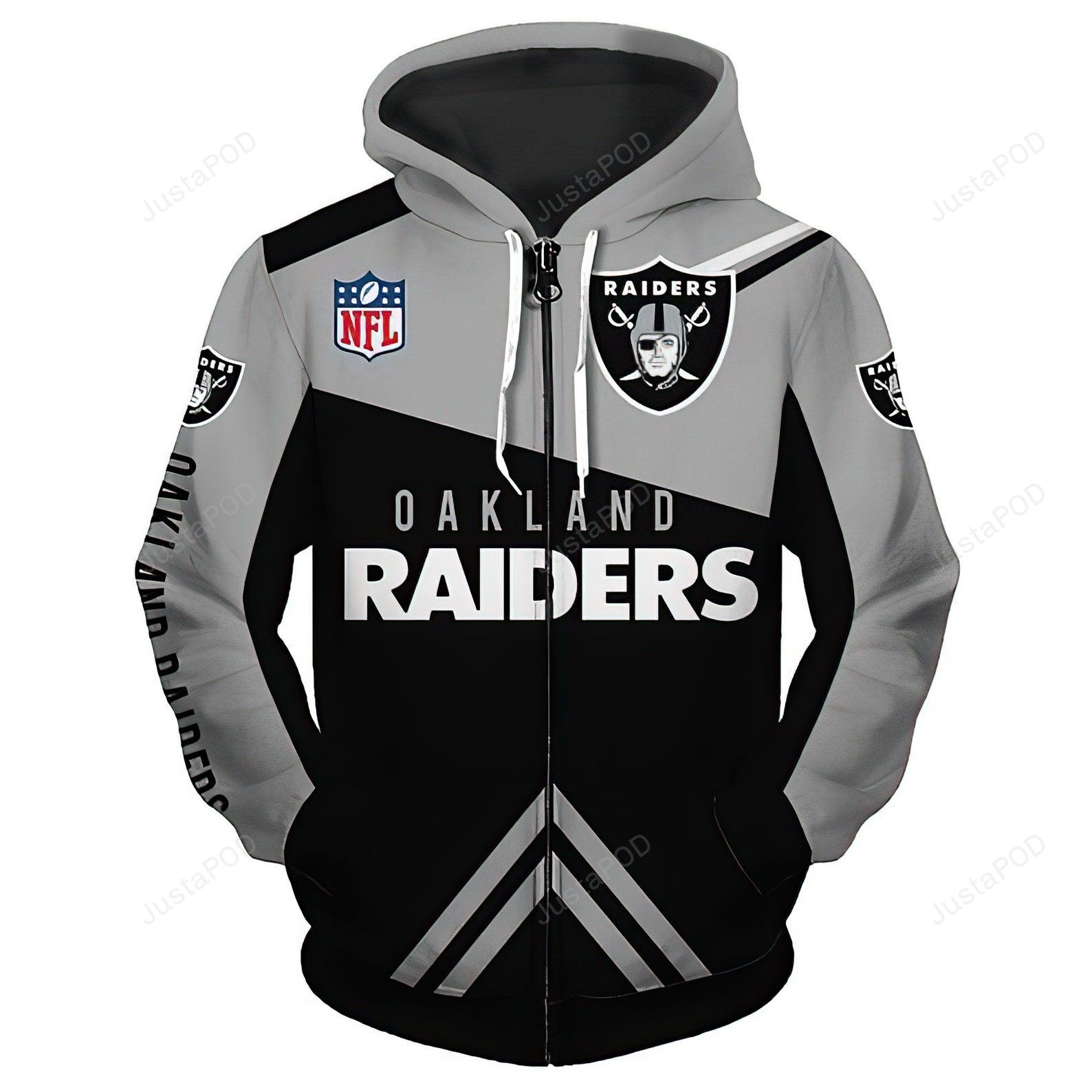 Oakland Raiders 3d All Over Print Hoodie Zip-up Hoodie-trungten-ezs9r