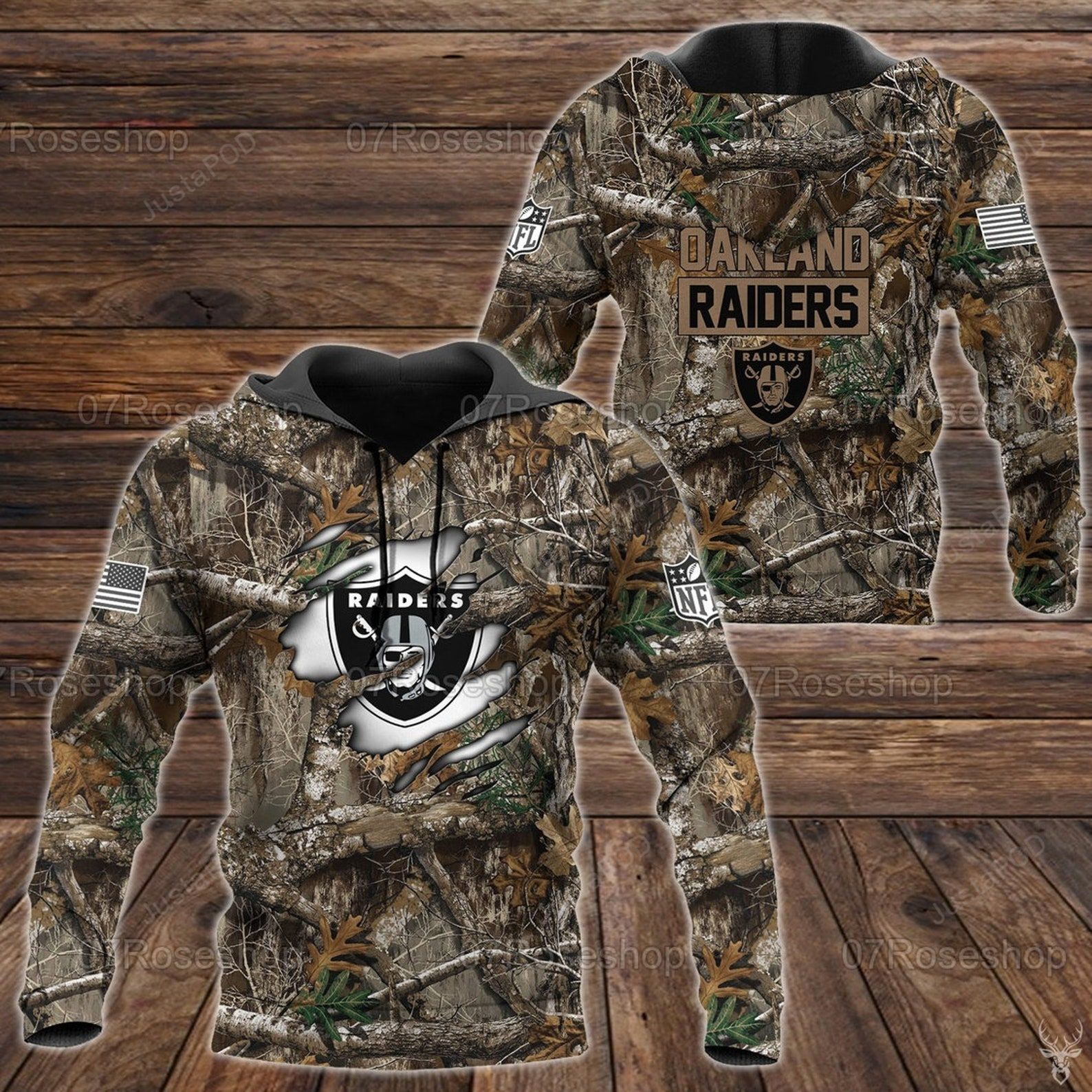 Oakland Raiders 3d All Over Print Hoodie Zip-up Hoodie-trungten-nsbte