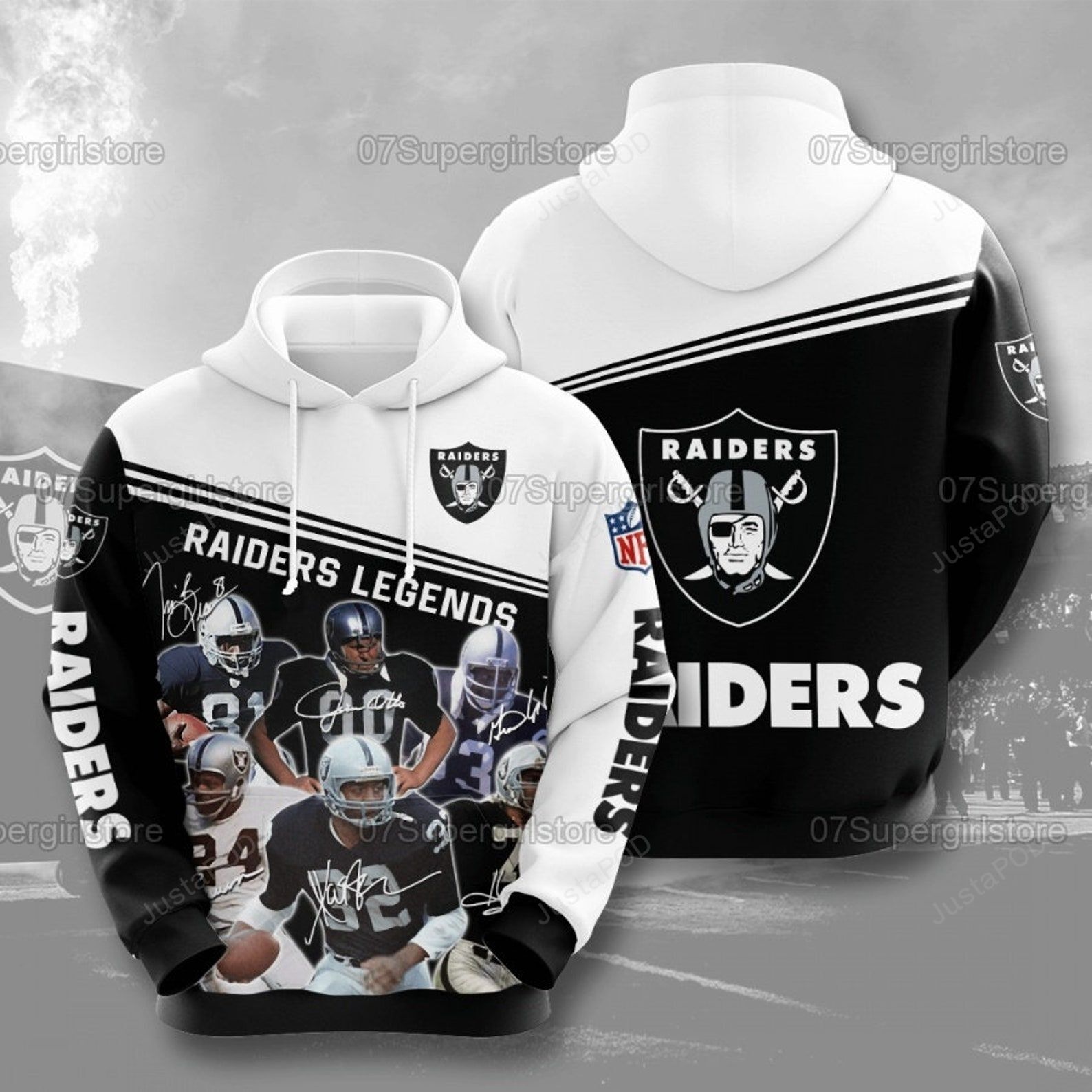 Oakland Raiders 3d All Over Print Hoodie Zip-up Hoodie-trungten-nxs86