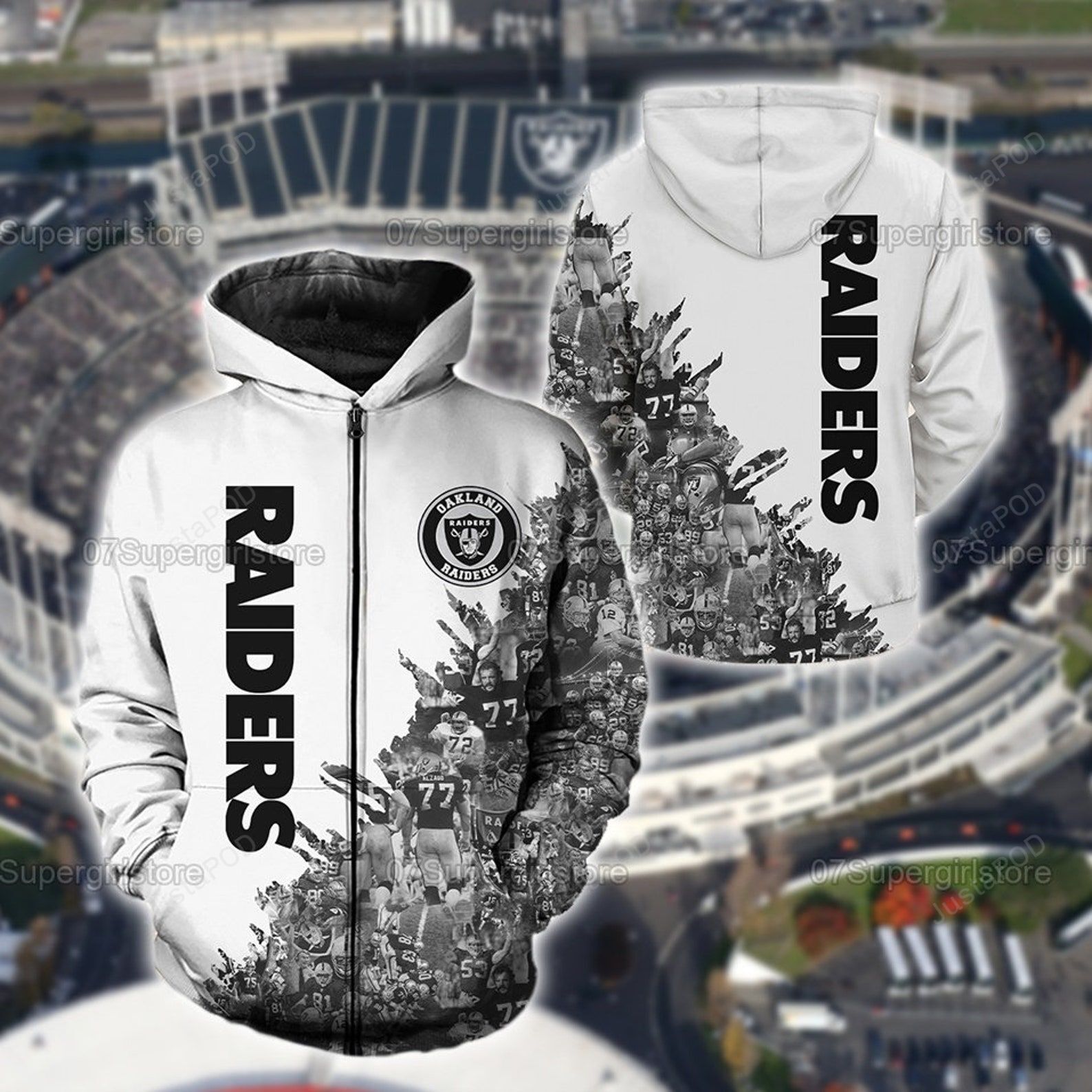 Oakland Raiders Nfl 3d All Over Print Hoodie Zip-up Hoodie-trungten-551i8