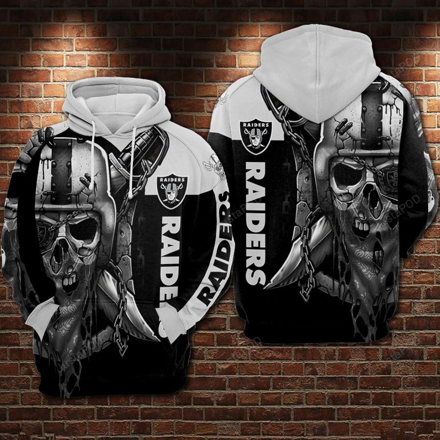 Oakland Raiders Nfl Football Black White 3d Hoodie For Men For Women Oakland Raiders All Over Printed Hoodie Oakland Raiders 3d Shirt