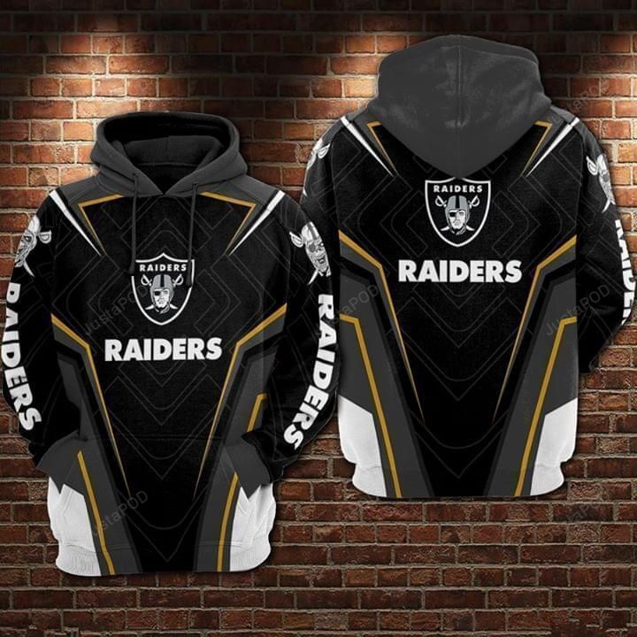 Oakland Raiders Nfl Football Gray Black Men And Women 3d Pullover Hoodie And Zippered Oakland Raiders 3d Shirt 2020