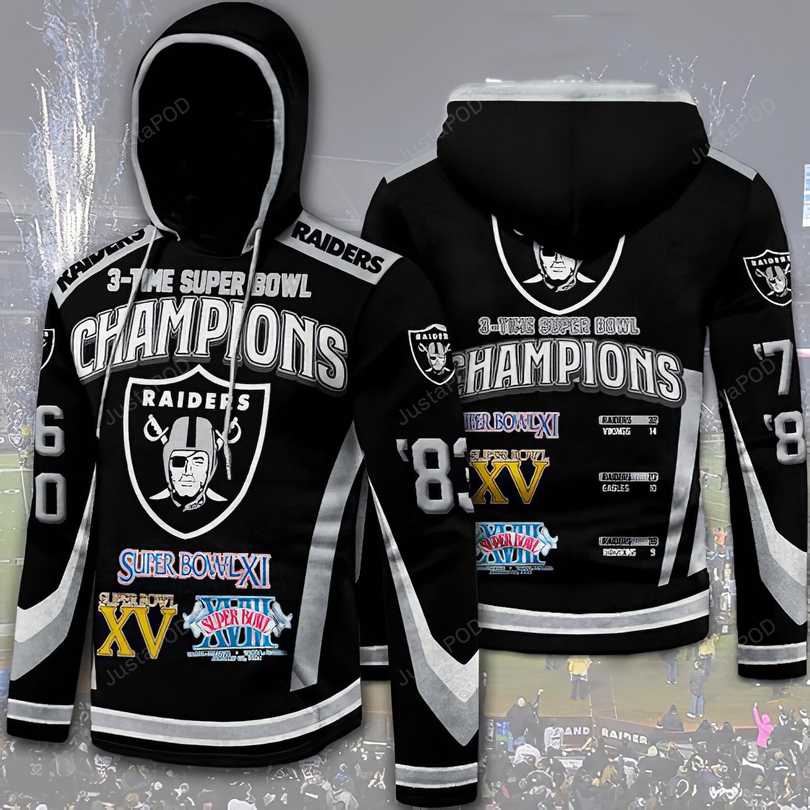 Oakland Raiders Time Super Bowl Champions 3d All Over Printed Hoodie