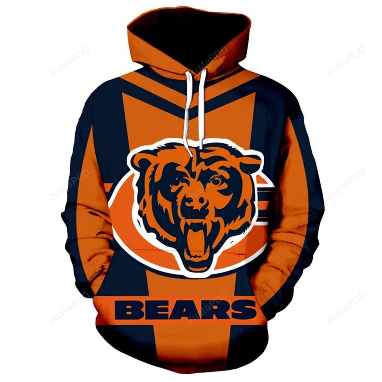 Official Nfl Chicago Bears Hoodies 3d Bear Face Classic Chicago Bears Logos