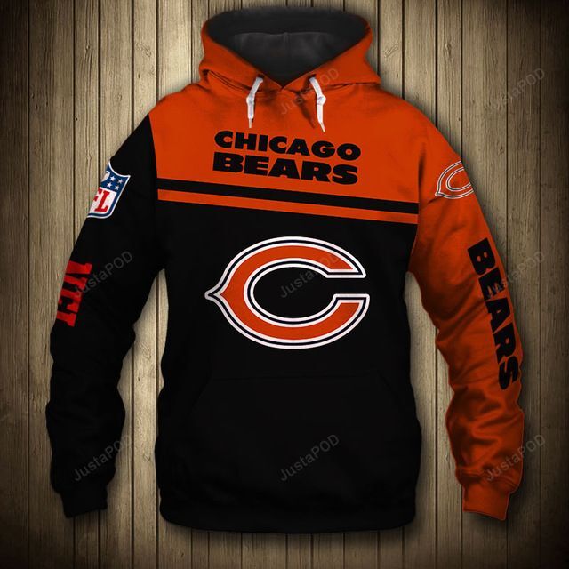 Official Nfl Chicago Bears Skull Men And Women 3d Hoodie Zip Hoodie Chicago Bears 3d Shirt Chicago Bears Nfl 3d Hoodie Shirt For Fans