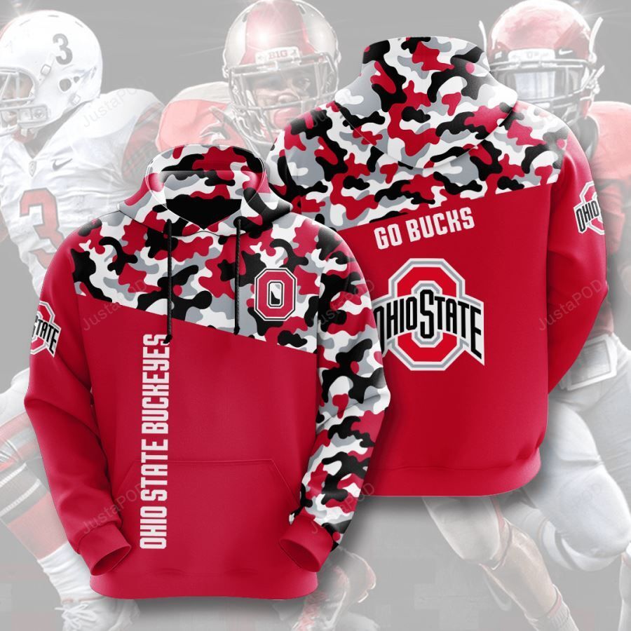 Ohio State Buckeyes 3d All Over Print Hoodie Zip-up Hoodie-trungten-6u0lm