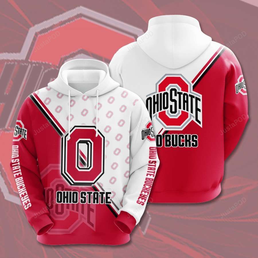 Ohio State Buckeyes 3d All Over Print Hoodie Zip-up Hoodie-trungten-bc1u9