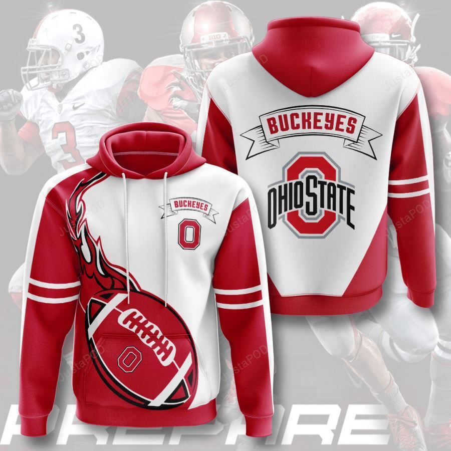 Ohio State Buckeyes 3d All Over Print Hoodie Zip-up Hoodie-trungten-zqkix