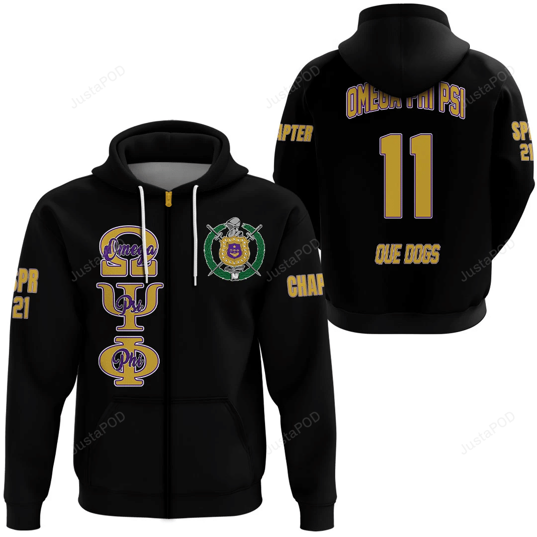 Omega Psi Phi 3d All Over Print Hoodie Zip-up Hoodie